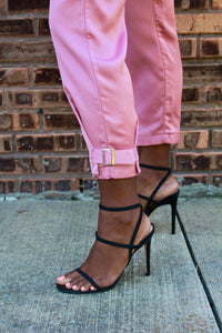 Pretty in Pink Satin Cargo Pants