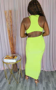 Margarita Mami Lime Green Cutout Dress